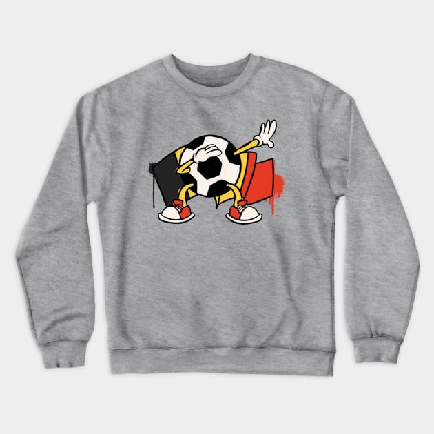 Dabbing Soccer Ball Cartoon Belgium Belgian Flag Football Crewneck Sweatshirt by Now Boarding